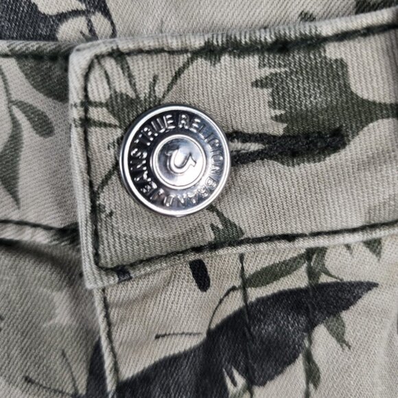 NWT TRUE RELIGION GARDEN CAMO SUPER SKINNY Distressed‎ Mid Rise Jeans Size 27 - Picture 13 of 16